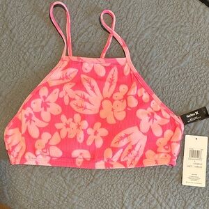 Hurley Kids Pink Floral Bikini Top
